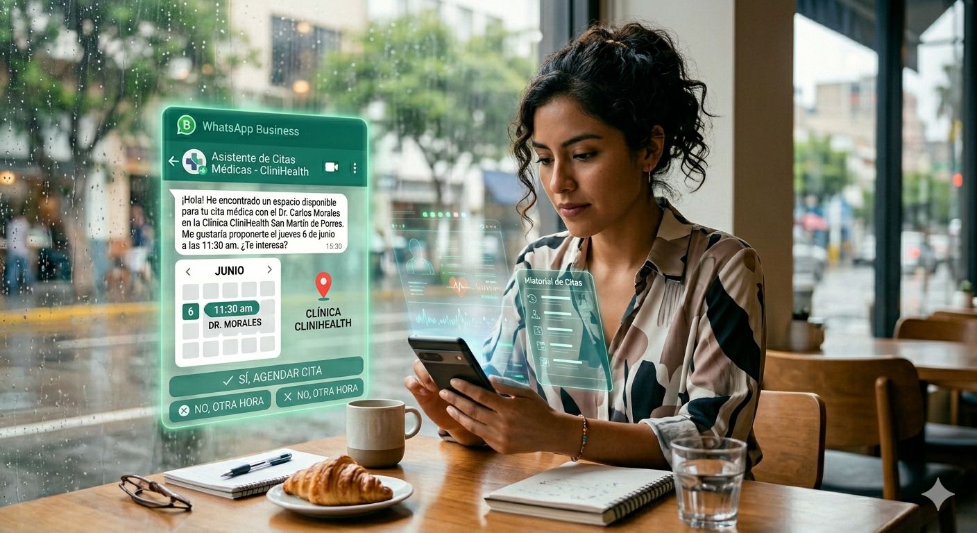 Asistente AI agendando una cita médica por WhatsApp